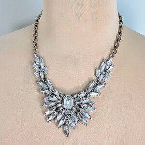 Banana Republic Gold-Toned Crystal Sunburst Statement Necklace - Adjustable